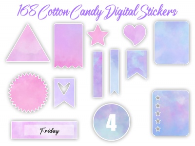 **BONUS - Cotton Candy Digital Planner Stickers