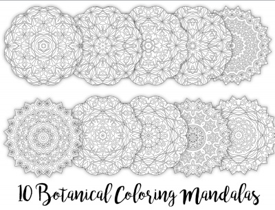 **BONUS - 10 Botanical Coloring Mandalas