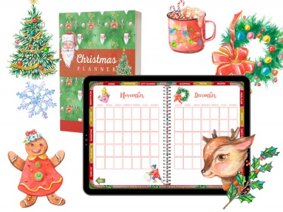 Merry Christmas Planner Digital and Print Bundle