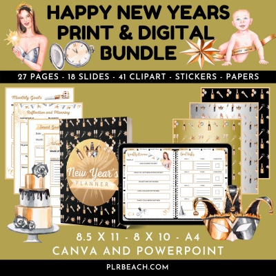 Happy New Years Print and Digital Planner Bundle