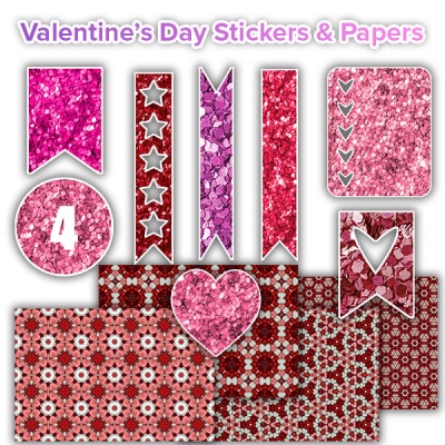 **BONUS - Valentine's Day Digital Stickers and Paper Bundle