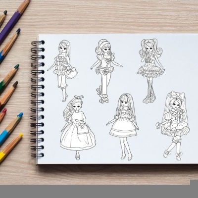 Fashion Doll Coloring Pack