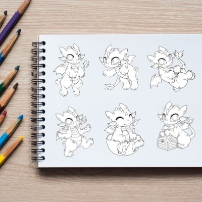 Mini Dragons Coloring Pack Front Offer