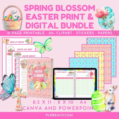 Spring Blooms Easter Print and Digital Bundle