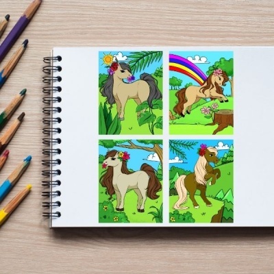 Floral Fillies Full Coloring Pack