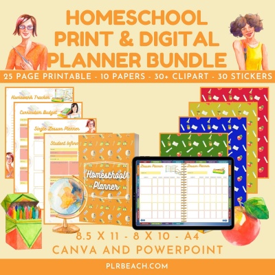 Homeschool Print and Digital Planner Bundle