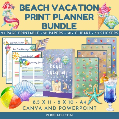 Beach Vacation Print Planner Bundle