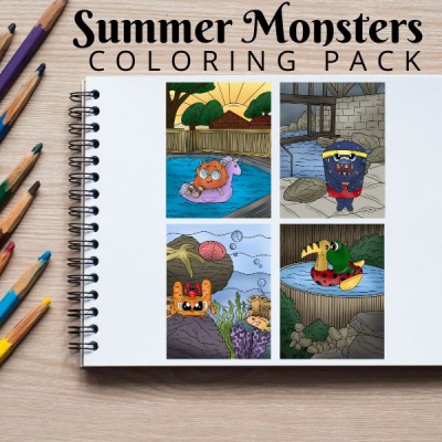 Summer Monsters Coloring Pack Gold