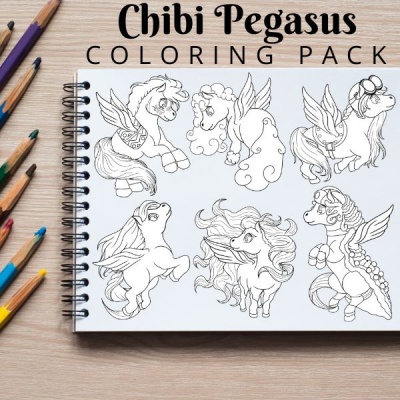 Mini Pegasus Coloring Pack