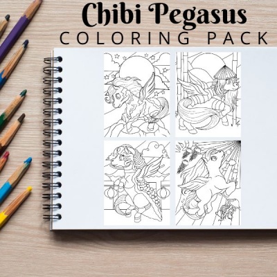 Mini Pegasus Coloring Pack Bronze