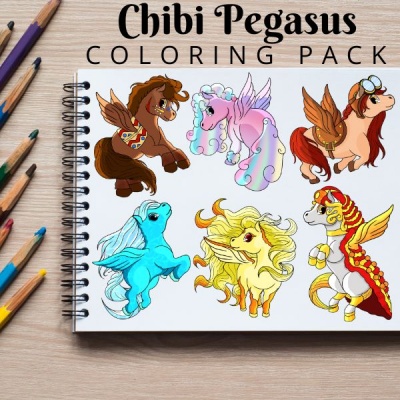 Mini Pegasus Coloring Pack Silver