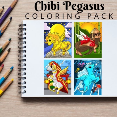 Mini Pegasus Coloring Pack Gold