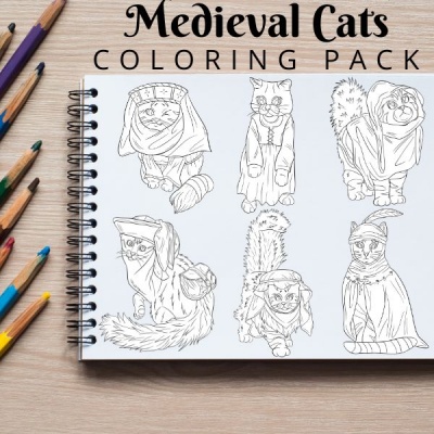 Medieval Cats Coloring Pack