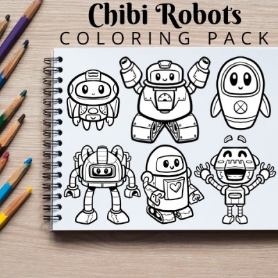 Mini Robots Coloring Pack