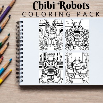 Mini Robots Coloring Pack Bronze