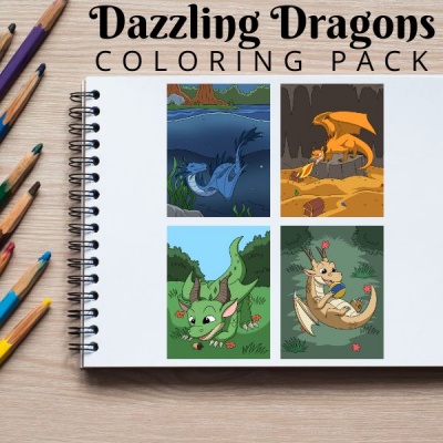 Dazzling Dragons Coloring Pack Gold