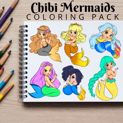 Mini Mermaids Coloring Pack Silver