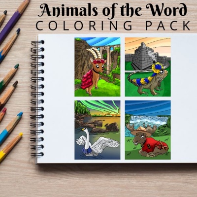 Animals of the World Full Coloring Pack