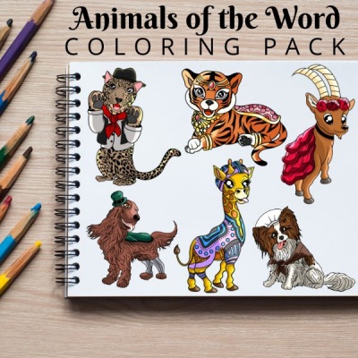 Animals of the World Coloring Pack Silver