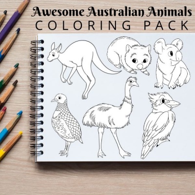 Awesome Australian Animals Coloring Pack