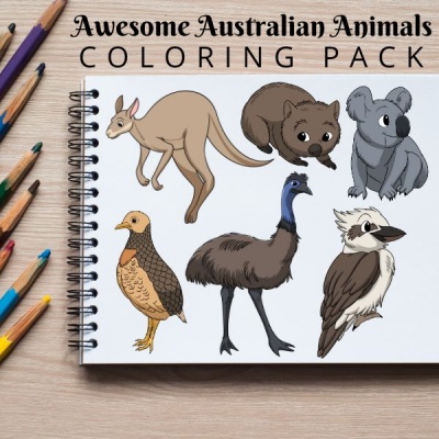 Awesome Australian Animals Coloring Pack Silver