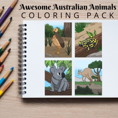 Awesome Australian Animals Coloring Pack Gold