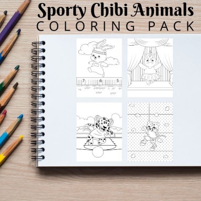 Sporty Mini Animals Coloring Pack Bronze