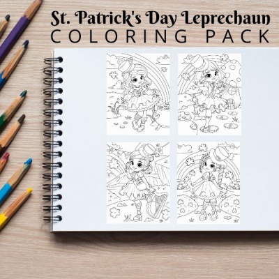 St. Patrick’s Day Leprechaun Minis Coloring Pack Bronze