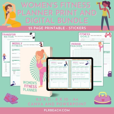 Women's Fitness Planner Print and Digital Bundle