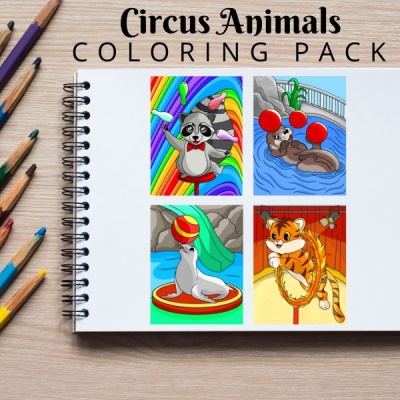 Circus Animals Coloring Pack Gold