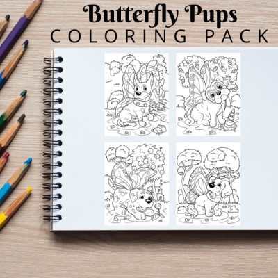 Butterfly Pups Coloring Pack Bronze