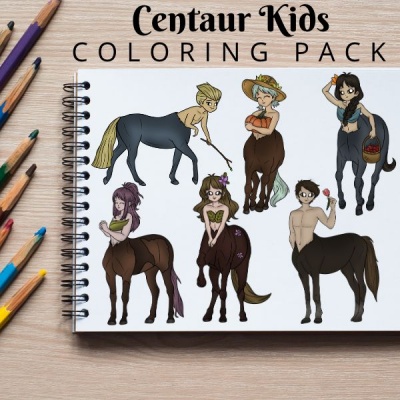 Centaur Kids Coloring Pack Silver