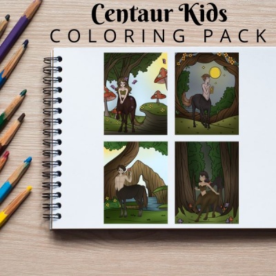 Centaur Kids Coloring Pack Gold