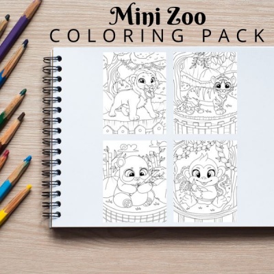 Mini Zoo Coloring Pack Bronze