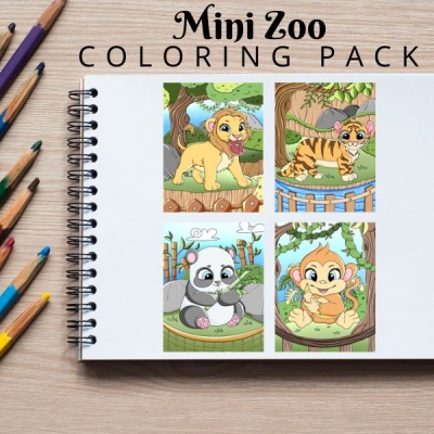 Mini Zoo Full Coloring Pack