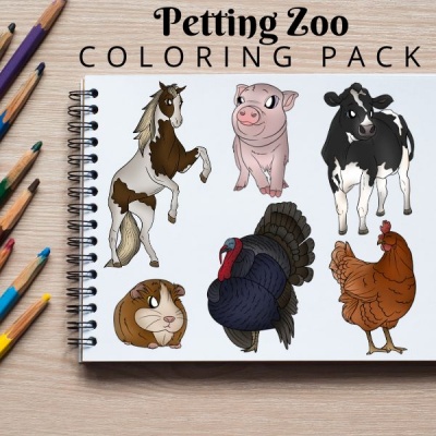 Petting Zoo Coloring Pack Silver