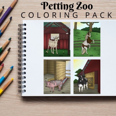 Petting Zoo Coloring Pack Gold