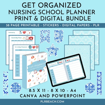 Get Organized Nursing School Planner Print and Digital Bundle