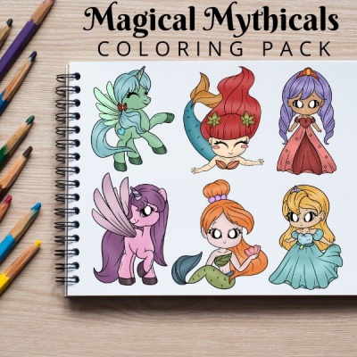 Magical Mythicals Coloring Pack Silver