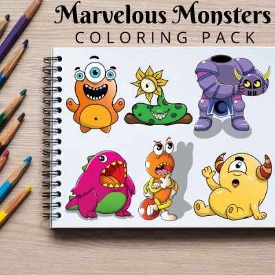 Marvelous Monsters Coloring Pack Silver