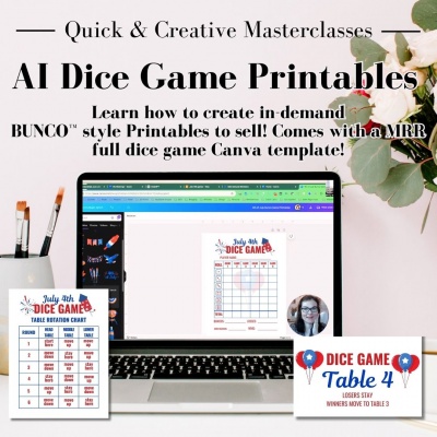 Quick & Creative Masterclass: AI Dice Game Printables