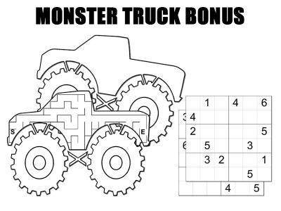 ***BONUS - Monster Truck Maze & Sudoku Activities