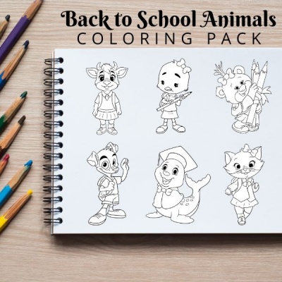 Back to School Animals Coloring Pack