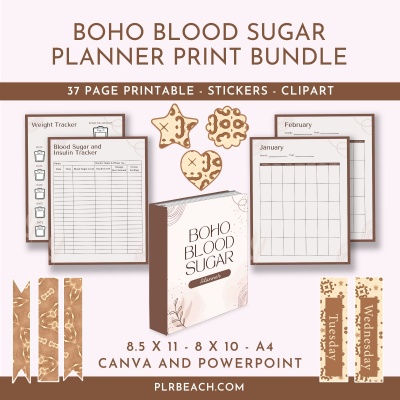 Boho Blood Sugar Planner Print Bundle