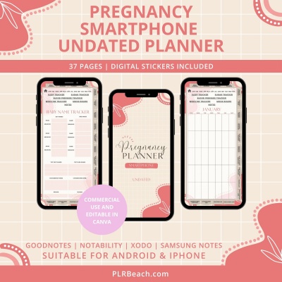 Pregnancy Smartphone Undated Digital Planner Bundle