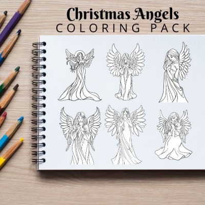 Christmas Angels Coloring Pack