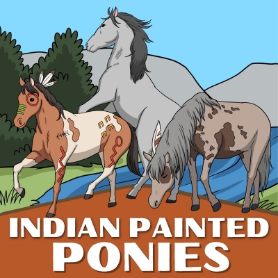 Indian Painted Ponies Coloring Pack Gold