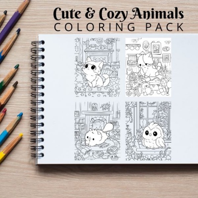 Cute & Cozy Animals Coloring Pack Bronze