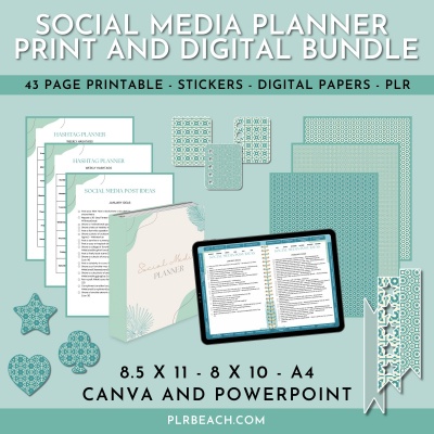 Social Media Planner Print and Digital Bundle