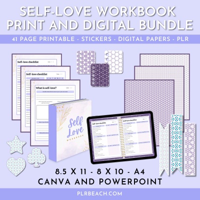 Self-Love Workbook Print and Digital Bundle